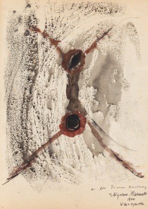 Zbigniew Makowski (1930 Warszawa - 2019 Warszawa), Bez tytułu - praca dwustronna, 1960