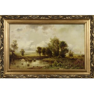 ADOLF CHWALA (1836–1900), Landscape with Wetlands