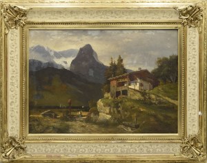 WALERY BROCHOCKI (1847-1923), Pejzaż alpejski, 1870