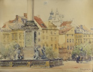 TADEUSZ CIEŚLEWSKI OJCIEC (1870-1956), Kolumna Zygmunta z trytonami, 1921