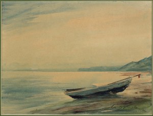 Marian Mokwa (1889 Malary - 1987 Sopot), Łódka nad morzem, przed 1939 r.