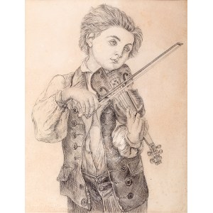 Malarz nieokreślony (2 poł. XVIII w.), Chłopiec ze skrzypcami, 1893 r. (?)