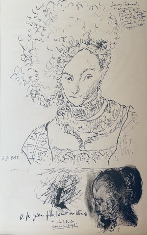 Pablo Picasso (1881-1973) Portrait d'une Princesse (Portret Księżniczki) 1959 ( 1955) z cyklu „Carnet de la Californie”