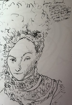 Pablo Picasso (1881-1973) Portrait d'une Princesse (Portret Księżniczki) 1959 ( 1955) z cyklu „Carnet de la Californie”