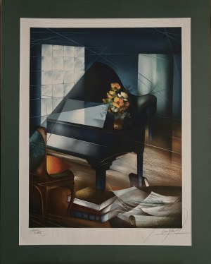 Raymond Poulet (ur.1934) Le Piano Bleu,1983