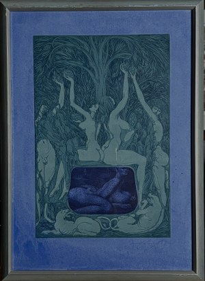 Ernst Fuchs (1930-2015), Jardin d'Éden (Ogród Edenu) 1966