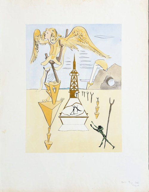 Salvador Dali (1904-1989) La Fusée (Rakieta / Wielka Rakieta) z teki Hommage à Leonardo da Vinci (znanej również jako Great American Inventions / Amerykańskie Wynalazki) 1975