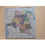 GEOGRAPHICAL PUZZLE. MAP: BELGIAN CONGO. AFRICA IN THE COLONIAL ERA. ca. 1930. [complete puzzle set]