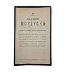 OBITUARY: Janina Morzycka, née Niżyńska [died Feb. 15, 1900], landowner, wife of Edward Marcin Morzycki of the Mora coat of arms [1854–1888]