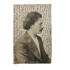 Józef Ignacy Paderewski POSTCARD featuring an image of the Polish musician and politician, mailed on June 13, 1903, in Wilanów