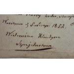Bishop Antoni Melchior FIJAŁKOWSKI’s handwritten LETTER to Klaudyna Fijałkowska [his niece], dated Warsaw, November 5, 1852.
