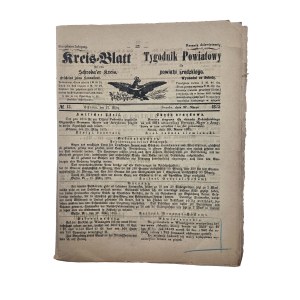 „Kreis-Blatt für den Schrodaer Kreis / Okresný týždenník pre okres Środa”, č. 13, streda 27. marca 1875.