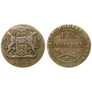 Pologne, 1 grosz, 1812 M, Gdańsk
