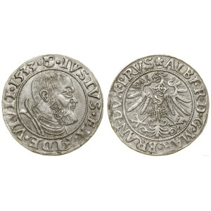 Prusy Książęce (1525-1657), grosz, 1533, Królewiec