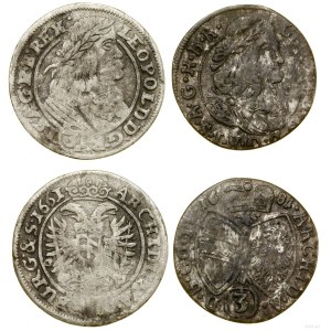 Silesia, set: 2 x 3 krajcar, 1661–1681
