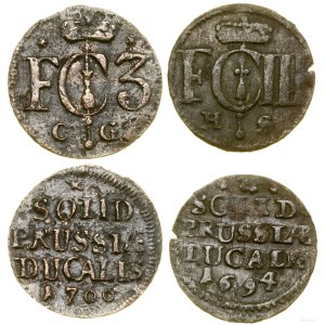 Niemcy, zestaw: 2 x szeląg, 1694 i 1700, Królewiec
