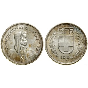 Szwajcaria, 5 franków, 1954 B, Berno