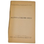 JASIEŃSKI Bruno - UNA PAROLA SU JAKUB SZELA, ed. 1946