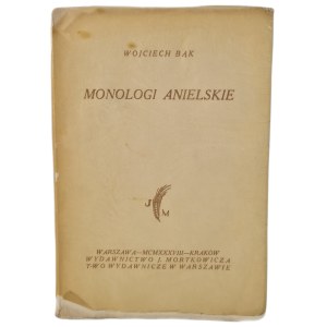 BĄK Wojciech - MONOLOGI ANIELSKIE, wyd. 1938