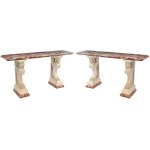 Pair of marble side tables - Rome, late 17th century