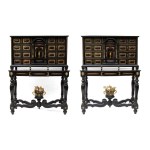 Pair of coin cabinet tortoiseshell inlaid - Rome, 18th century
