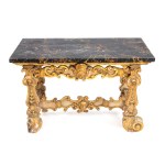 Luigi XV-style carved console table in lacquered and gilded wood - Rome, 18th century