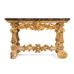 Luigi XV-style carved console table in lacquered and gilded wood - Rome, 18th century