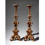Pair of large Venetian candlesticks - Italy, 18th century