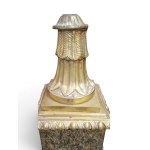 Pair of Empire-style marble and bronze floor lamp bases - France, late 19th century
