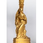 Pair of French gilded bronze candlesticks - France, mid-19th century