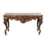 Pair of Louis XV-style side tables in carved and gilded wood - Central Italy, first half of 19th century