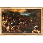 Artista napoletano, seconda metà XVII secolo Roman troops assaulting the civilians of an city - Naples, 17th century