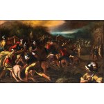 Artista napoletano, seconda metà XVII secolo Roman troops assaulting the civilians of an city - Naples, 17th century