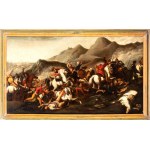 Painting depicting a battle scene between European and Ottoman cavalry - 19th century