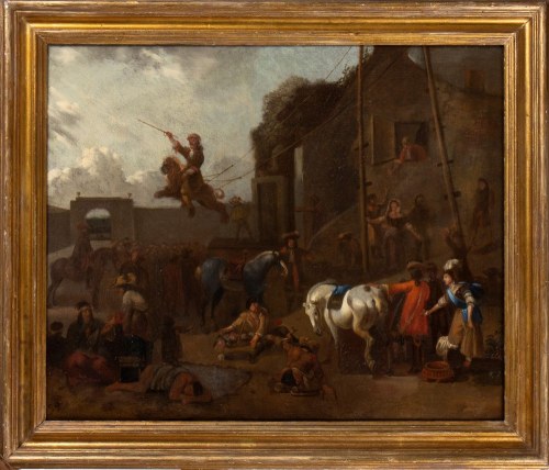 Jan Miel (cerchia di) Village party - Flanders, 17th century