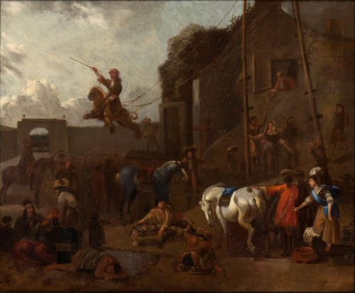 Jan Miel (cerchia di) Village party - Flanders, 17th century