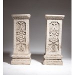 Pair of stone columns - 19th century