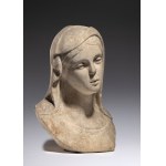 Marble bust of a veiled Madonna - Italy, 18th century