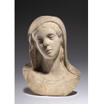Marble bust of a veiled Madonna - Italy, 18th century