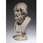 Bust of a Greek philosopher (Homer?) in white marble - 19th century