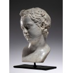 Carrara marble head depicting the Child Apollo - Italy, late 18th-early 19th century