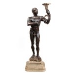 Torch holder in the shape of a Moor, carved and painted wood - Venice, 19th century
