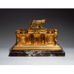 Gilded bronze inkwell - Rome, 19th century