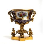 Bronze and porcelain French centerpiece - 19th century