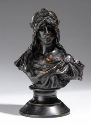 EMMANUEL VILLANIS (firma_di) Terracotta bust titled “La Sibylle” - France, 19th century