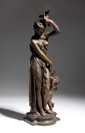JEAN BULIO Bronze Sculpture Venus and Cupid (Innocence and Love) - France, 19th century