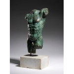 Bronze bust of a male torso - 20th century