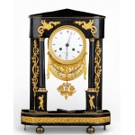 JEAN-JOSEPH ROBIN Black Belgian marble mantel clock - Paris, circa 1815