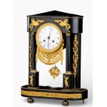 JEAN-JOSEPH ROBIN Black Belgian marble mantel clock - Paris, circa 1815