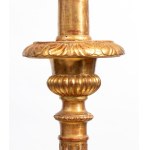 Pair of gilded wooden candlesticks - Italy, 18th century